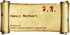 Hancz Norbert névjegykártya